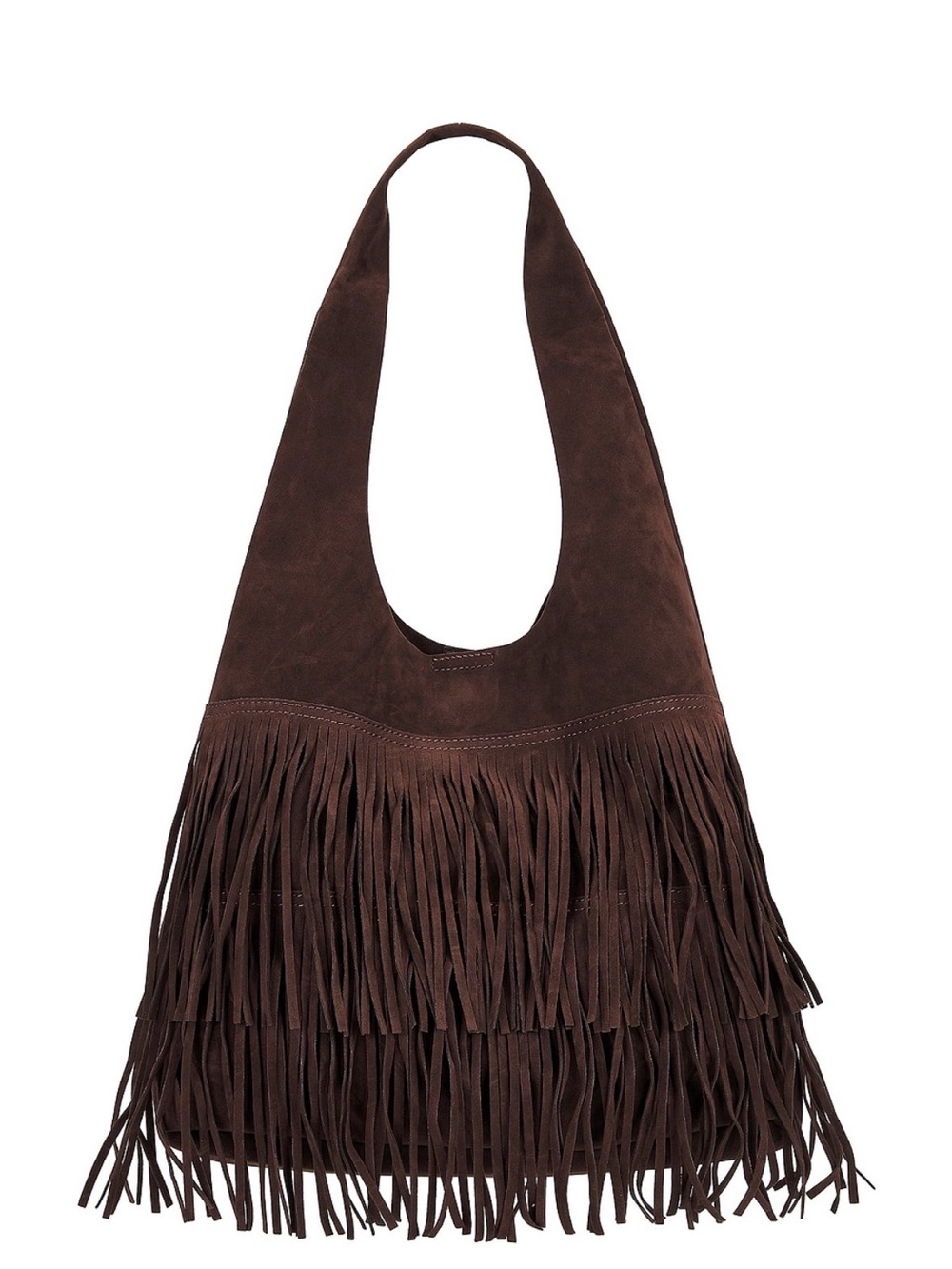 NEW 8 Other Reasons Faux suede fringe bag in brown